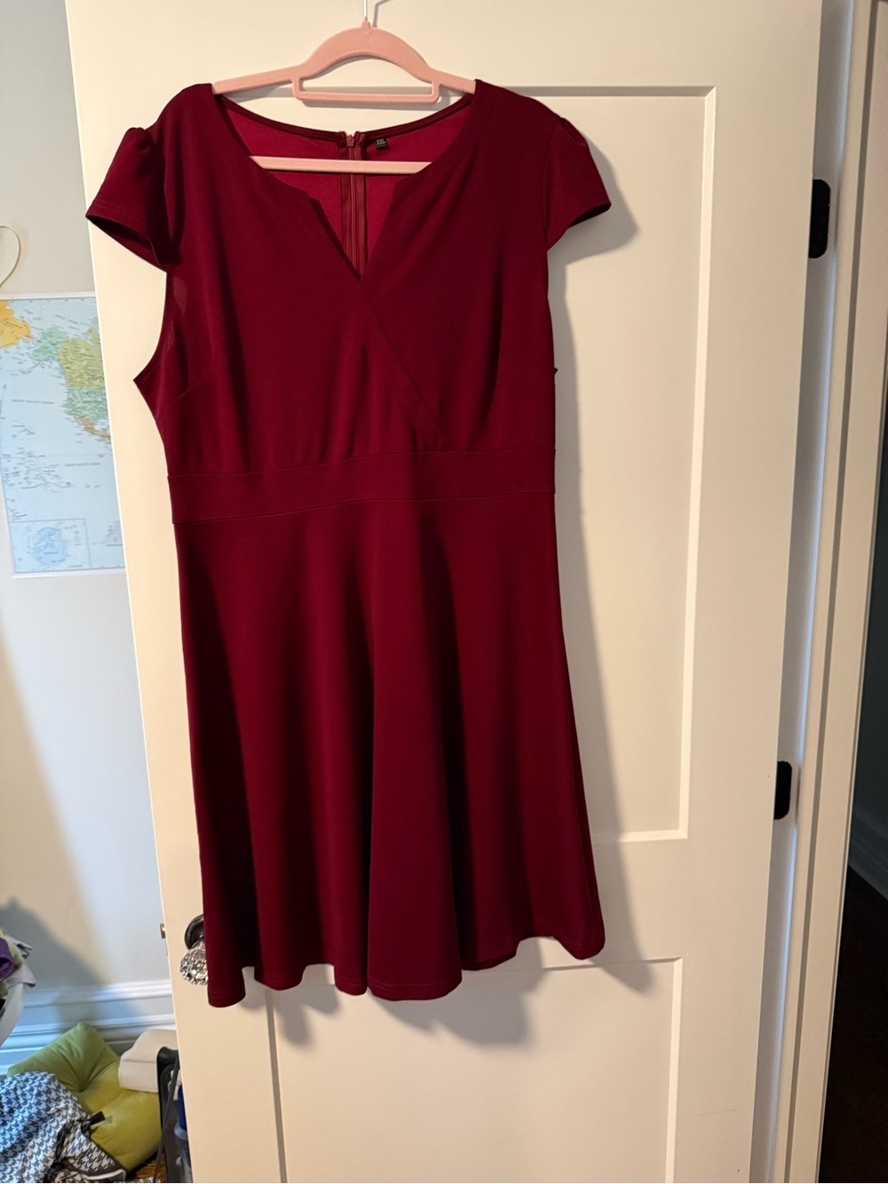 Women's Burgundy Fit & Flare Dress